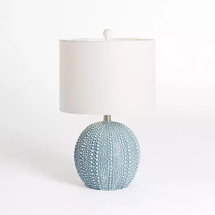 Kirklands Home Sea Blue Round Textured Table Lamp White Outlet