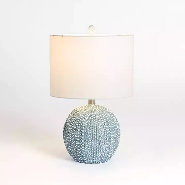 Kirklands Home Sea Blue Round Textured Table Lamp White Outlet