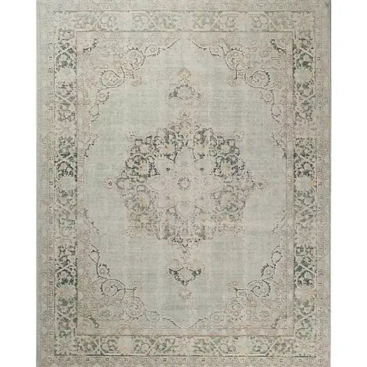 Kirklands Home Sea Vintage Medallion Area Rug, 5x7 Green Clearance