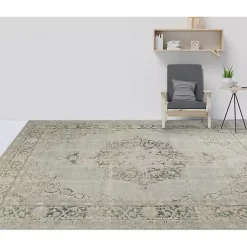 Kirklands Home Sea Vintage Medallion Area Rug, 5x7 Green Clearance