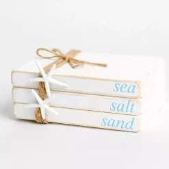 Statues & Figurines>Kirklands Home Sea Salt Sand Wooden Book Stack White