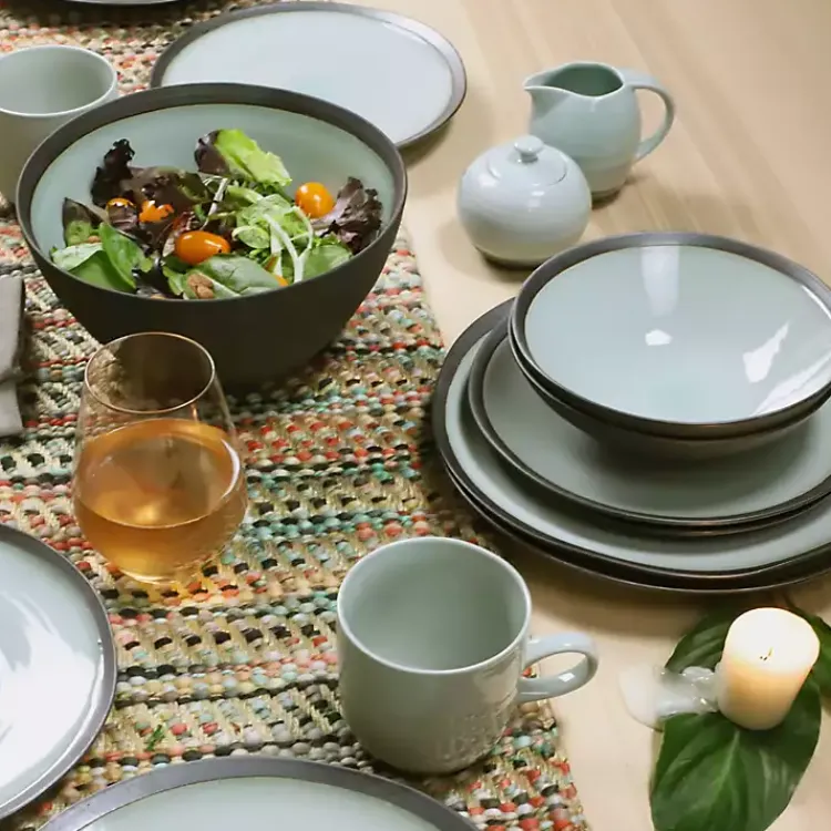 Kirklands Home Seafoam and Onyx Serving Bowl Hot