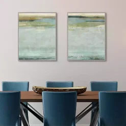 Kirklands Home Seafoam Framed Canvas Art Prints, Set of 2 Blue Sale