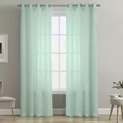 Kirklands Home Seafoam Boucle Sheer Curtain Panel, 95 in. Green