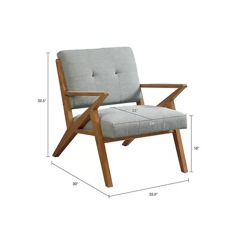 Kirklands Home Seafoam Mid-Century Pecan Finish Accent Chair Outlet