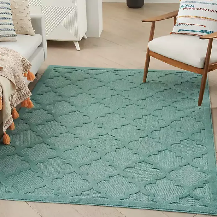 Kirklands Home Seaglass Trellis Outdoor Area Rug, 5x7 Clearance