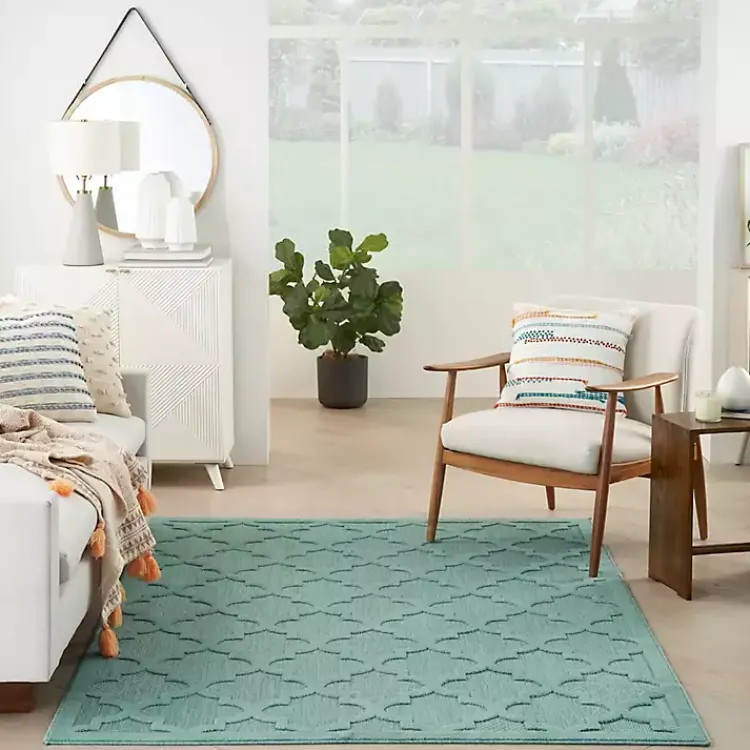 Kirklands Home Seaglass Trellis Outdoor Area Rug, 5x7 Clearance
