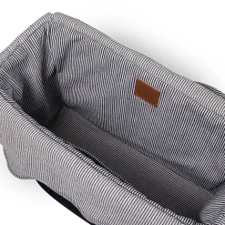 Kirklands Home Seagrass Navy Tie Top Picnic Basket Outlet