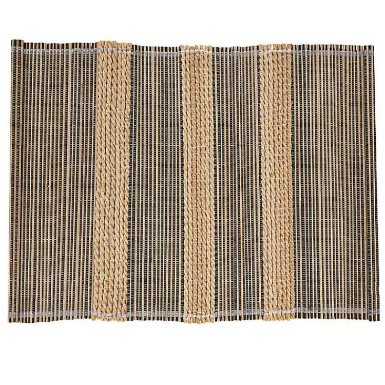 Kirklands Home Seagrass Striped 4-pc. Placemat Set New