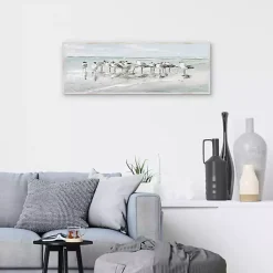 Kirklands Home Seagull Gathering Framed Canvas Art Print Multi Discount