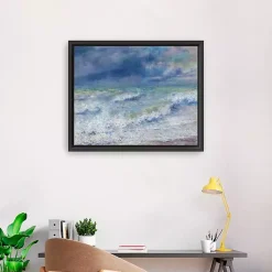 Kirklands Home Seascape Framed Canvas Art Print, 26x32 Blue Clearance