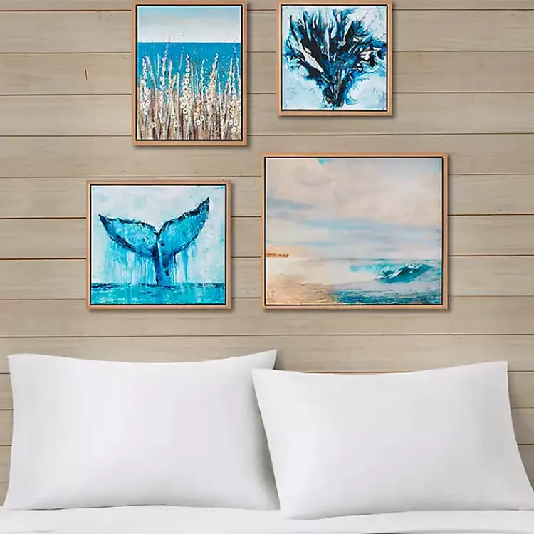 Kirklands Home Seascape Multi-Sized Canvas Art Prints, Set of 4 Blue Online