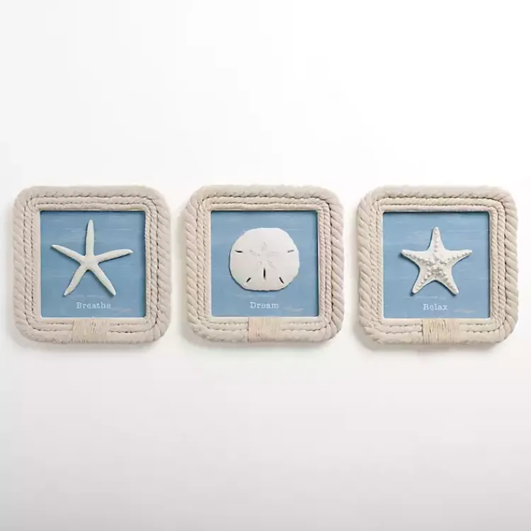Kirklands Home Seashell Rope Trim Wall Plaques, Set of 3 Best
