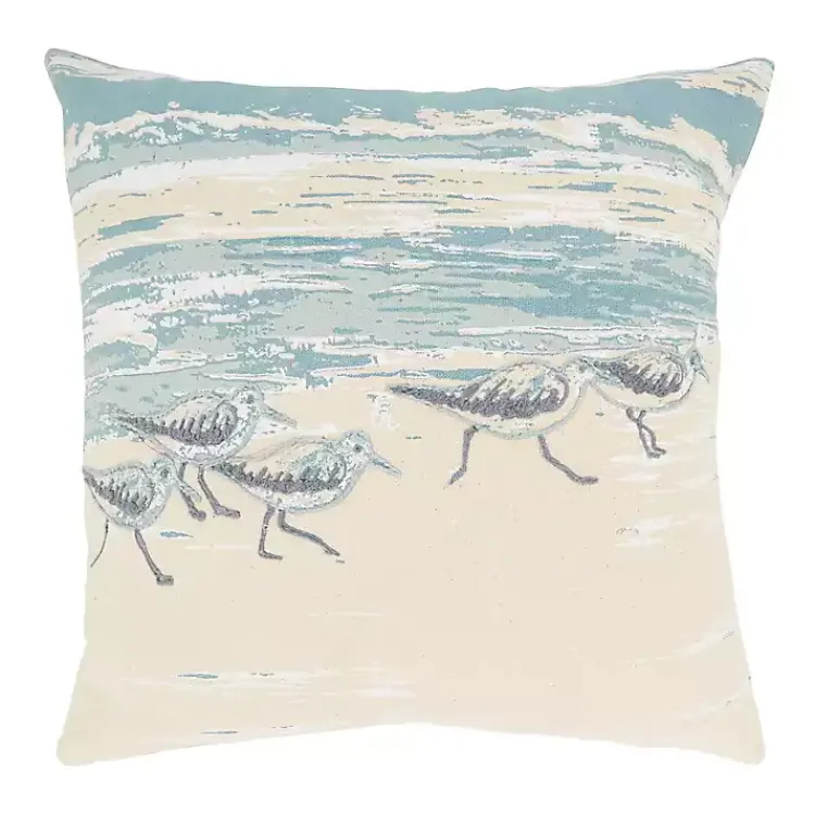 Pillows>Kirklands Home Seaside Sand Pipers Throw Pillow