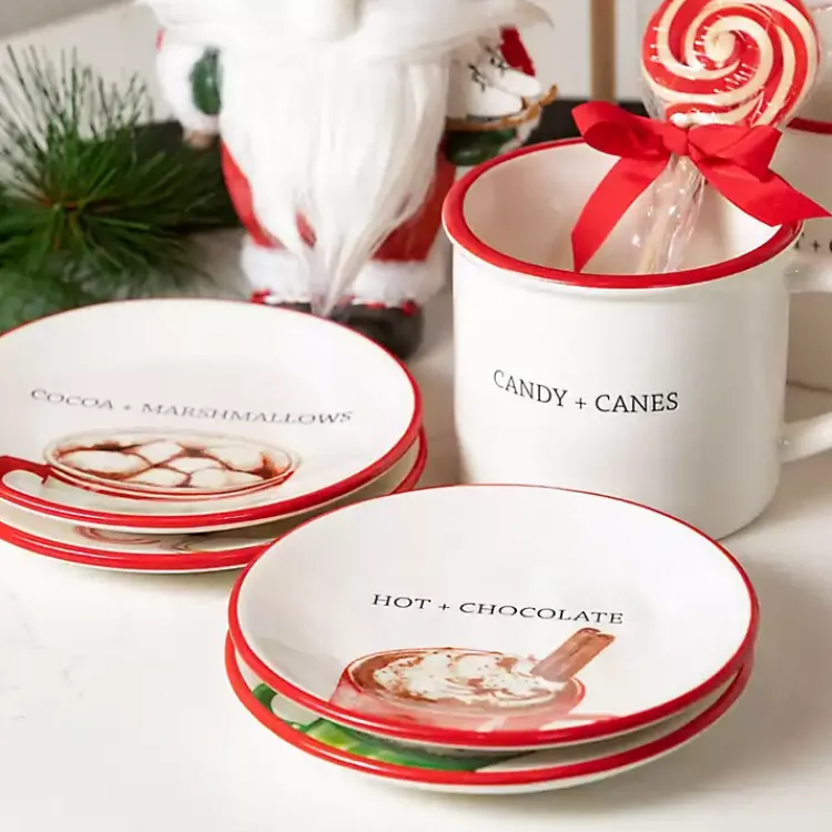 Christmas Dining & Entertaining>Kirklands Home Seasonal Sweets Mugs, Set of 4 White