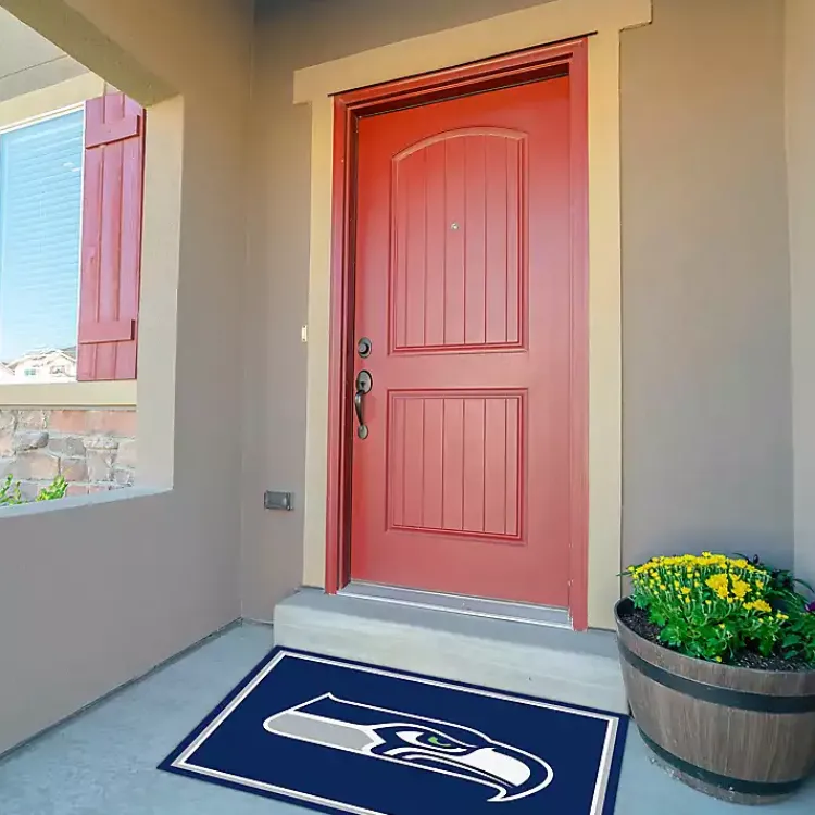 Kirklands Home Seattle Seahawks Area Rug, 3x4 Blue Outlet