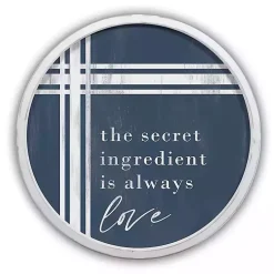 Kirklands Home Secret Ingredient Love Round Framed Plaque White Best