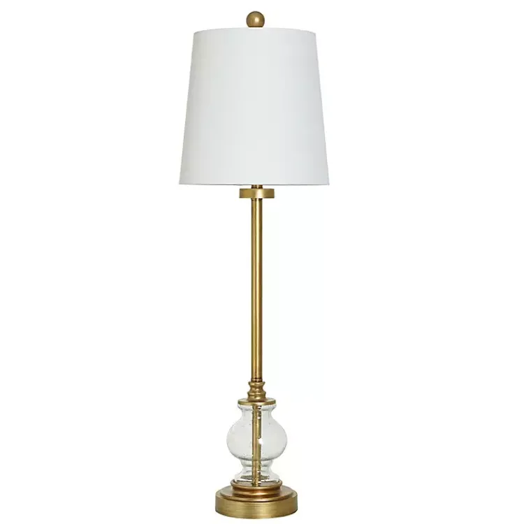 Kirklands Home Seeded Glass & Metal Buffet Lamp Gold Sale