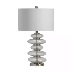 Kirklands Home Seeded Glass Bubble Cairn Table Lamp White New