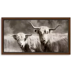 Kirklands Home Sepia Hairy Highland Framed Canvas Art Print Hot