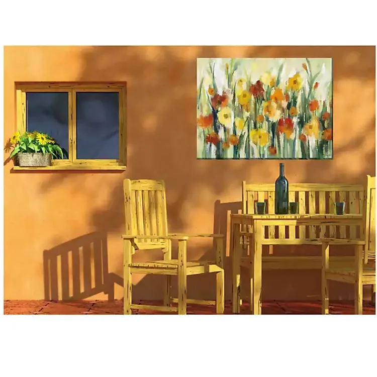 Kirklands Home September Flowers Outdoor Canvas Art Print New