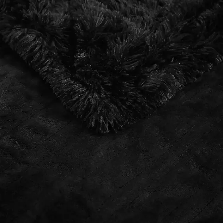 Blankets & Throws>Kirklands Home Serta Shaggy Faux Fur Heated Throw Black