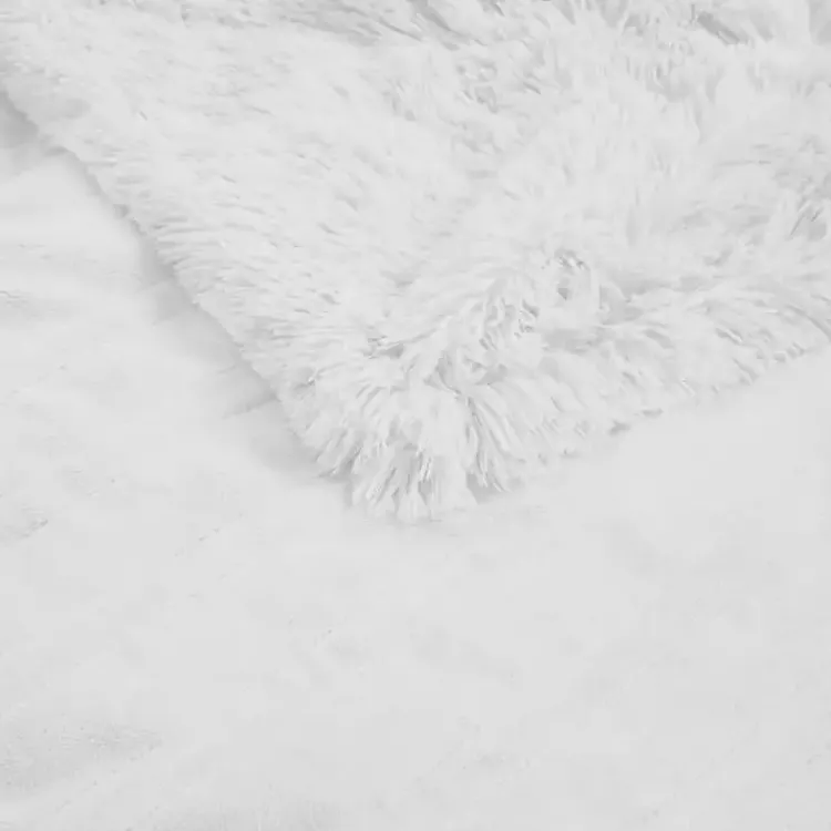 Blankets & Throws>Kirklands Home Serta Shaggy Faux Fur Heated Throw White