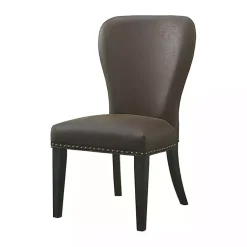 Kirklands Home Sevana Faux Leather Dining Chairs, Set of 2 Brown Outlet