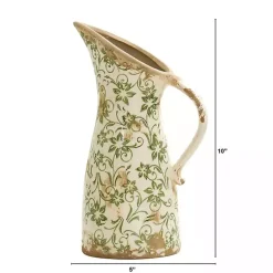 Vases>Kirklands Home Shabby Chic Floral Scroll Pitcher Vase