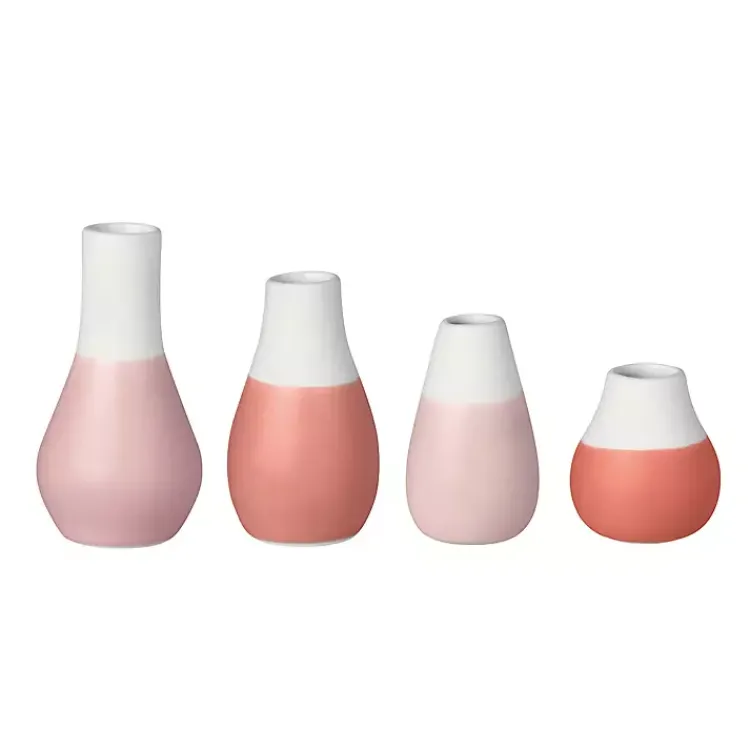 Vases>Kirklands Home Shades of Two-Toned Mini Vases, Set of 4 Red