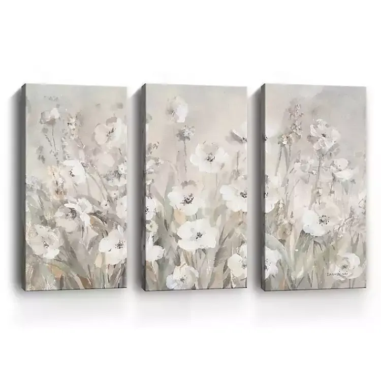 Kirklands Home Shades Of White Canvas Art Prints, Set of 3