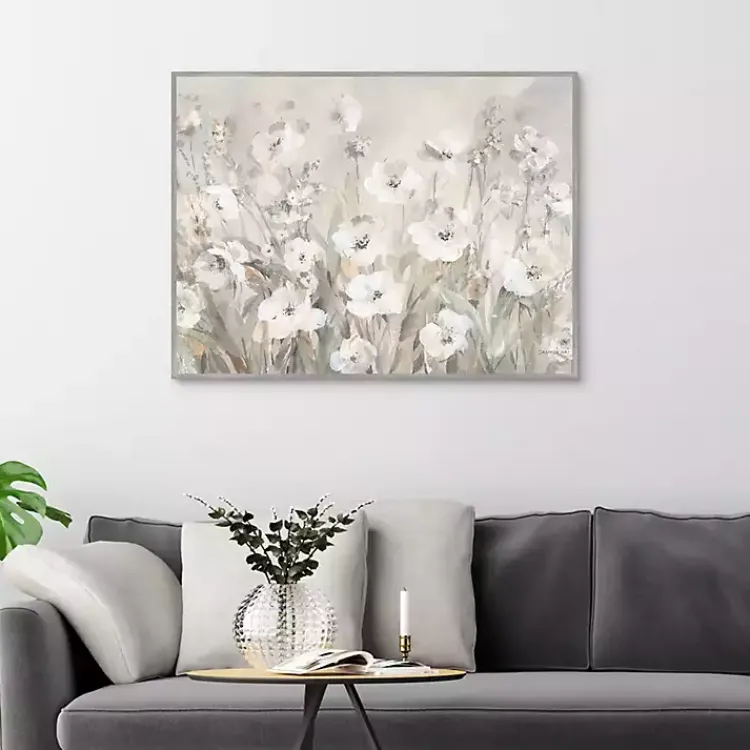 Kirklands Home Shades of White Summer Framed Canvas Art Print Clearance