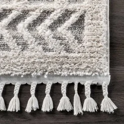 Kirklands Home Shaggy Lattice Tassel Ansley Area Rug, 5x7 Discount