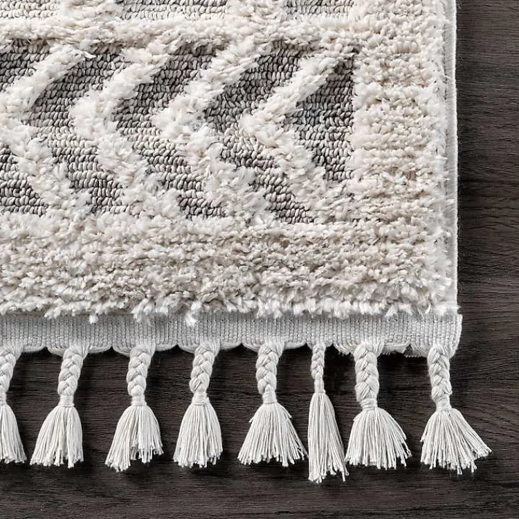 Kirklands Home Shaggy Lattice Tassel Ansley Area Rug, 5x7 Discount
