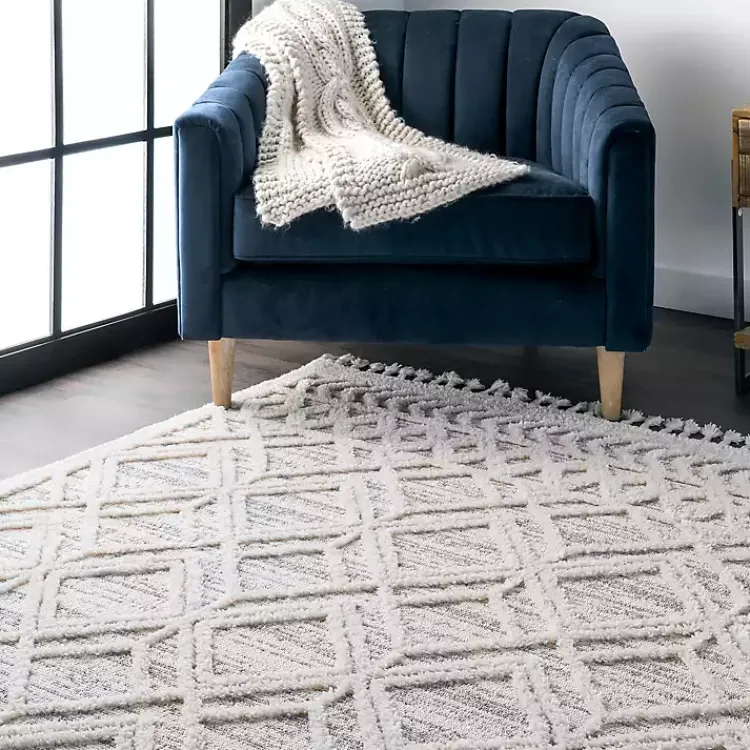 Kirklands Home Shaggy Lattice Tassel Ansley Area Rug, 5x7 Discount