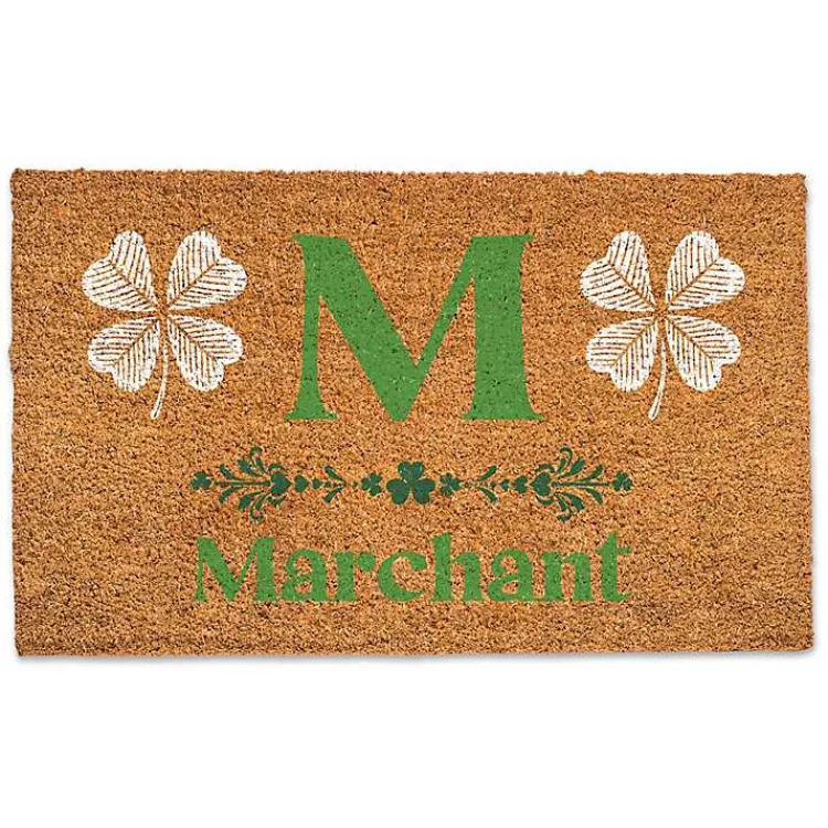 Kirklands Home Shamrock Personalized Monogram Coir Doormat Hot
