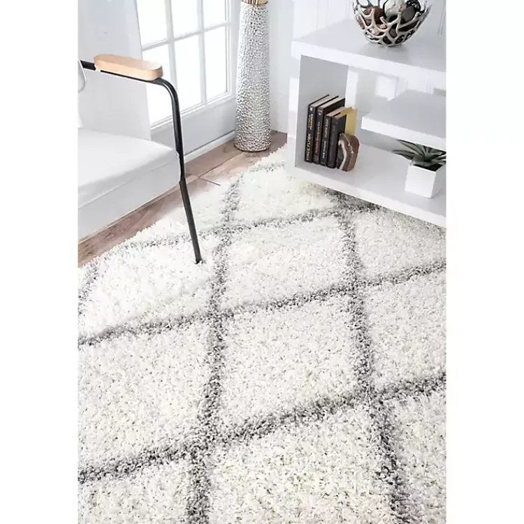Kirklands Home Shanna Diamond Area Rug, 8x10 White Sale