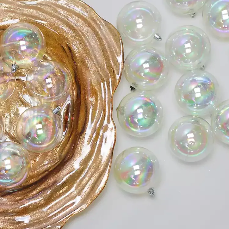 Christmas Ornaments>Kirklands Home Shatterproof Iridescent 32-pc. Ornaments Clear