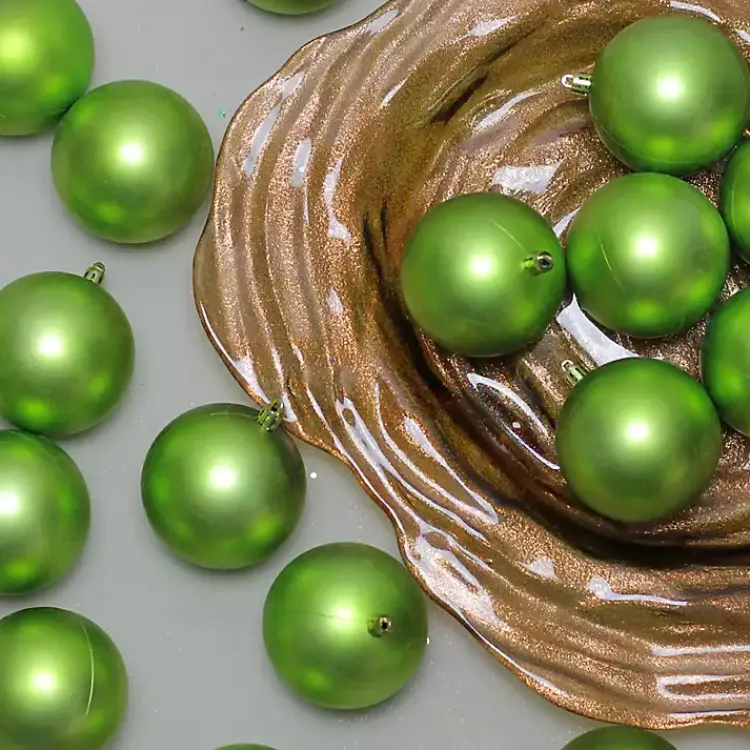 Christmas Ornaments>Kirklands Home Shatterproof Matte Kiwi 32-pc. Ornaments Green