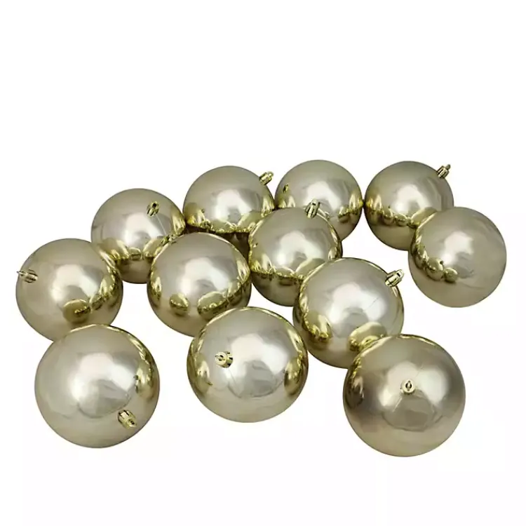 Christmas Ornaments>Kirklands Home Shatterproof Shiny 12-pc. Ornaments Gold