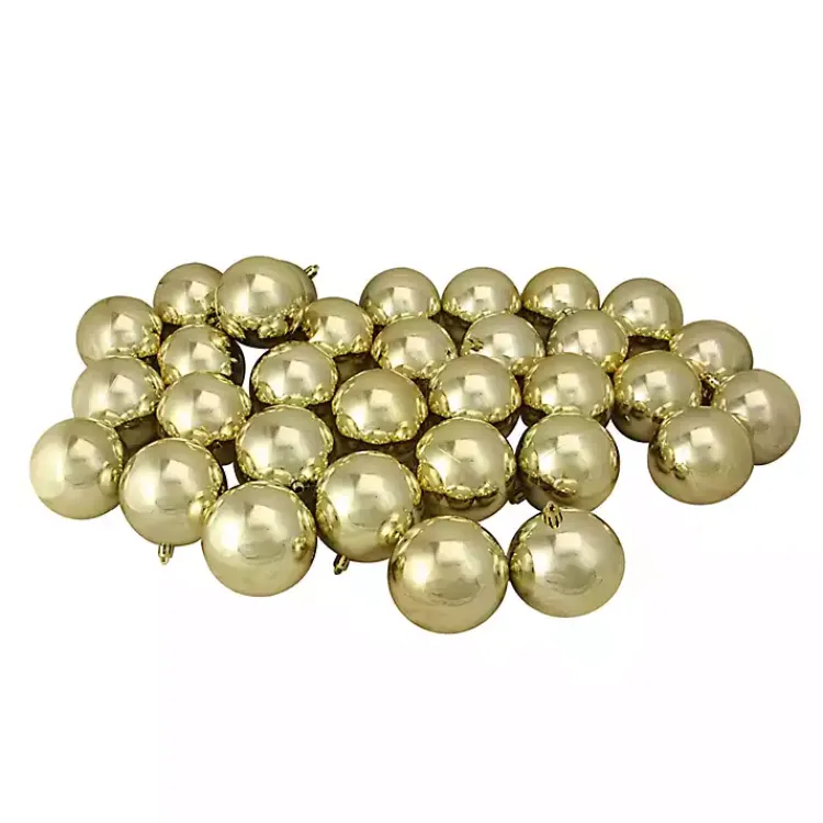 Christmas Ornaments>Kirklands Home Shatterproof Shiny 32-pc. Ornaments Gold