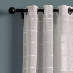 Kirklands Home Sheer Textured Curtain Panel Set, 84 in. Gray Outlet