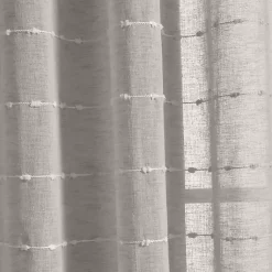 Kirklands Home Sheer Textured Curtain Panel Set, 84 in. Gray Outlet