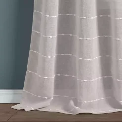 Kirklands Home Sheer Textured Curtain Panel Set, 84 in. Gray Outlet