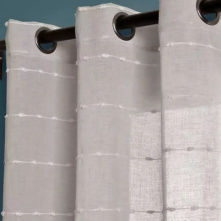 Kirklands Home Sheer Textured Curtain Panel Set, 84 in. Gray Outlet