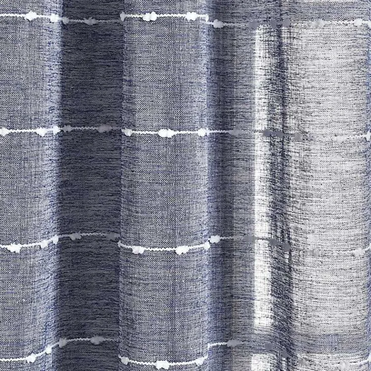 Kirklands Home Sheer Navy Textured Curtain Panel Set, 84 in. Blue Hot