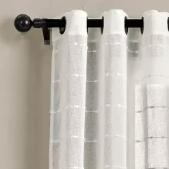 Kirklands Home Sheer Textured Curtain Panel Set, 84 in White Sale