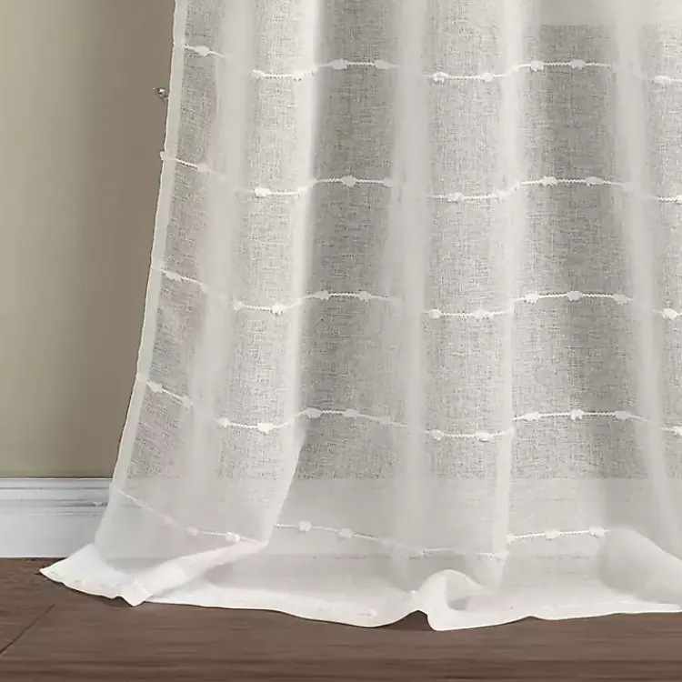 Kirklands Home Sheer Textured Curtain Panel Set, 84 in White Sale