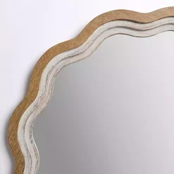 Kirklands Home Shelby Natural Wood Scalloped Wall Mirror Best