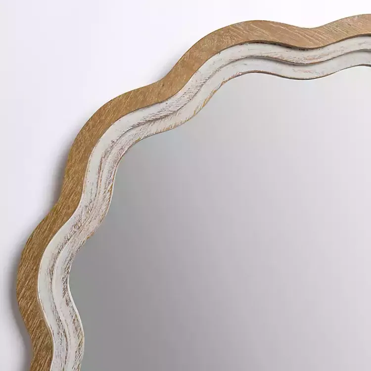Kirklands Home Shelby Natural Wood Scalloped Wall Mirror Best